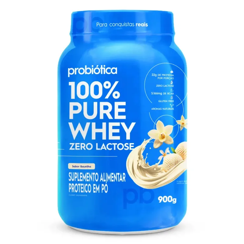 100% Pure Whey Zero Lactose 900g - PROBIÓTICA