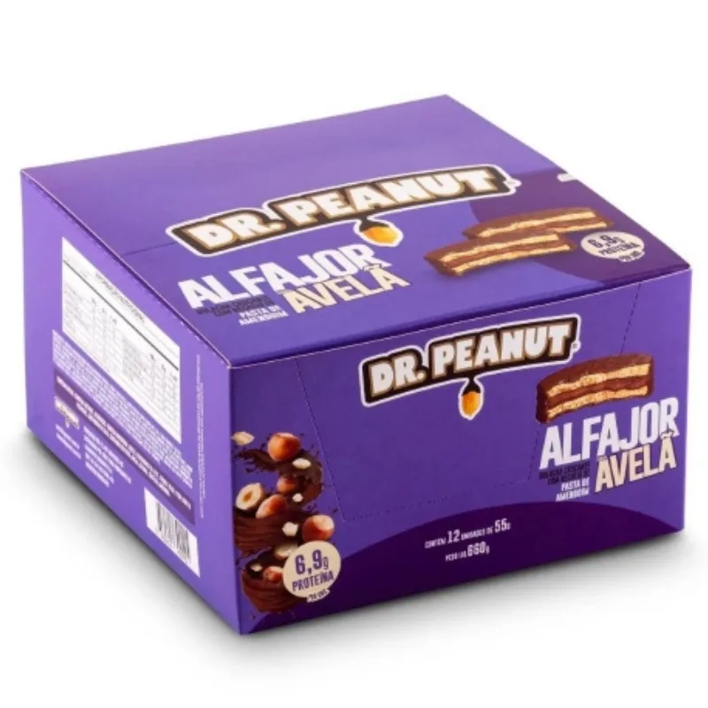 Alfajor Proteico Caixa com 12 Unidades de 55g - DR. PEANUT