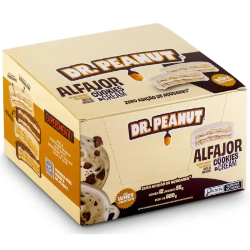 Alfajor Proteico Caixa com 12 Unidades de 55g - DR. PEANUT, foto 4