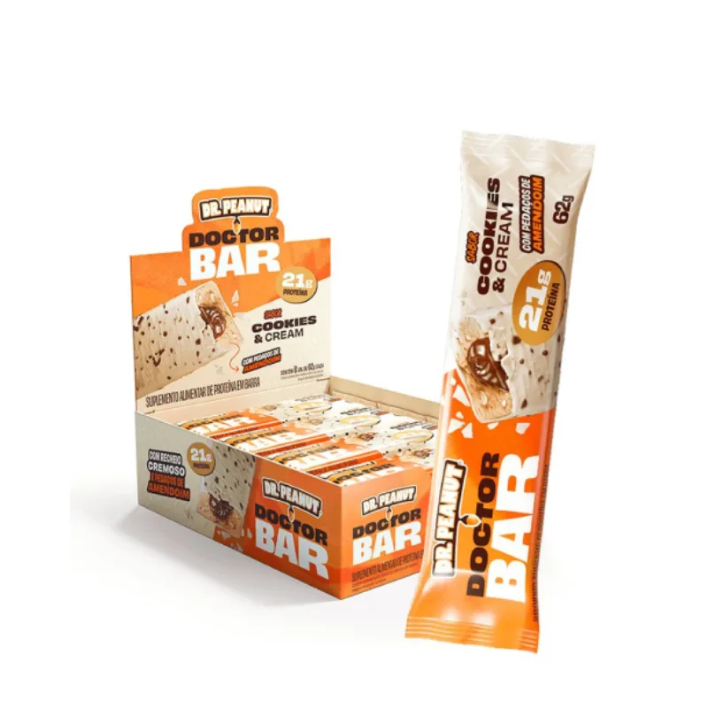 Barra de Proteína Doctor Bar Caixa com 8 Unidades de 62g - DR. PEANUT