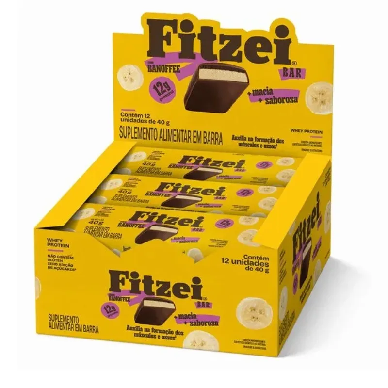 Barra de Proteína Fitzei Caixa com 12 Unidades de 40g - VITAFOR