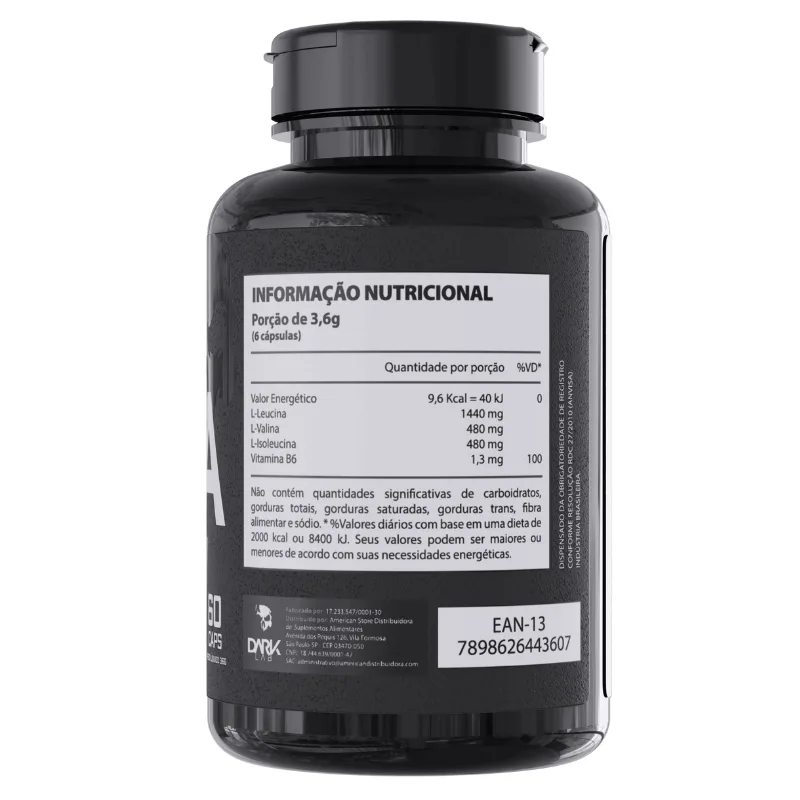 BCAA 3:1:1 60 Cápsulas - DARK LAB, foto 2