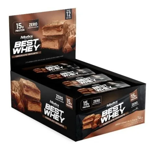 Best Whey Bar 15g Protein Caixa com 12 Unidades de 62g - ATLHETICA NUTRITION