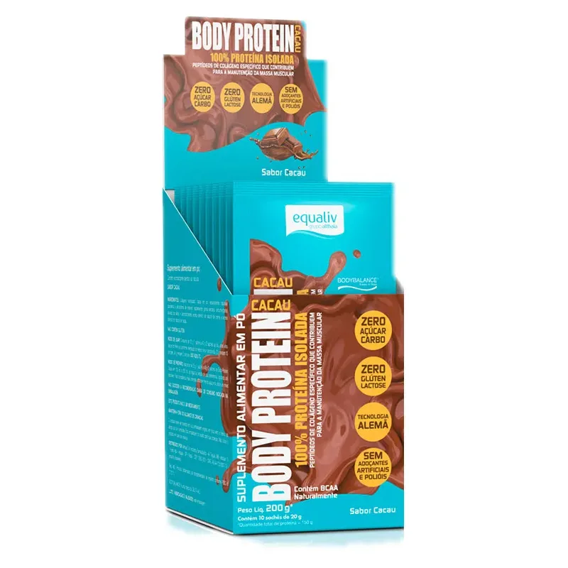 Body Protein 100% Proteína Isolada 10 Sachês de 20g - EQUALIV