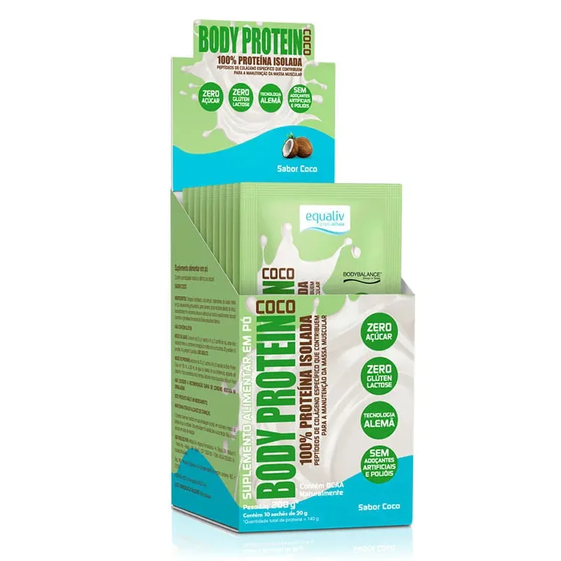 Body Protein 100% Proteína Isolada 10 Sachês de 20g - EQUALIV, foto 2