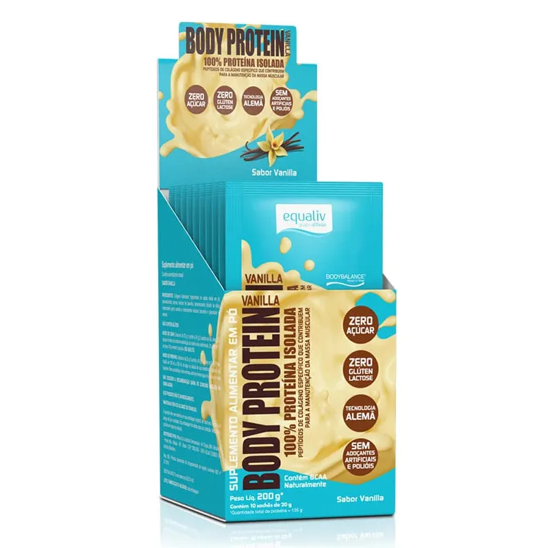 Body Protein 100% Proteína Isolada 10 Sachês de 20g - EQUALIV, foto 3