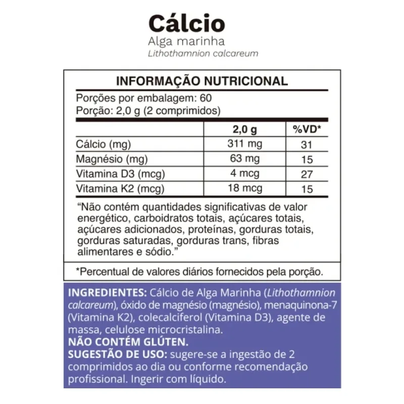 Cálcio de Algas 120 Cápsulas - OCEAN DROP, foto 2