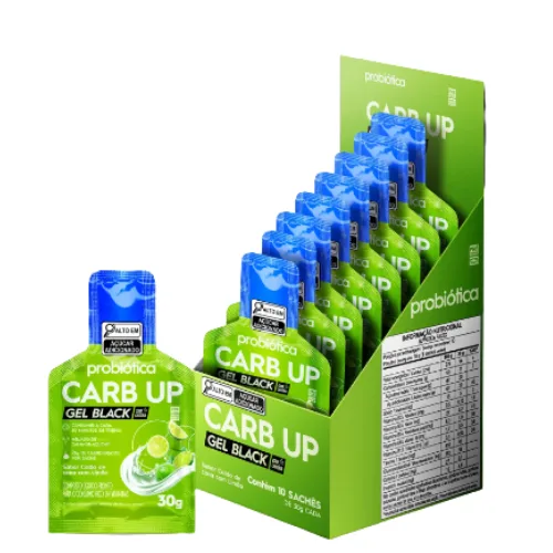 Carb Up Gel Black Cafeína Caixa com 10 Sachês de 30g - PROBIÓTICA