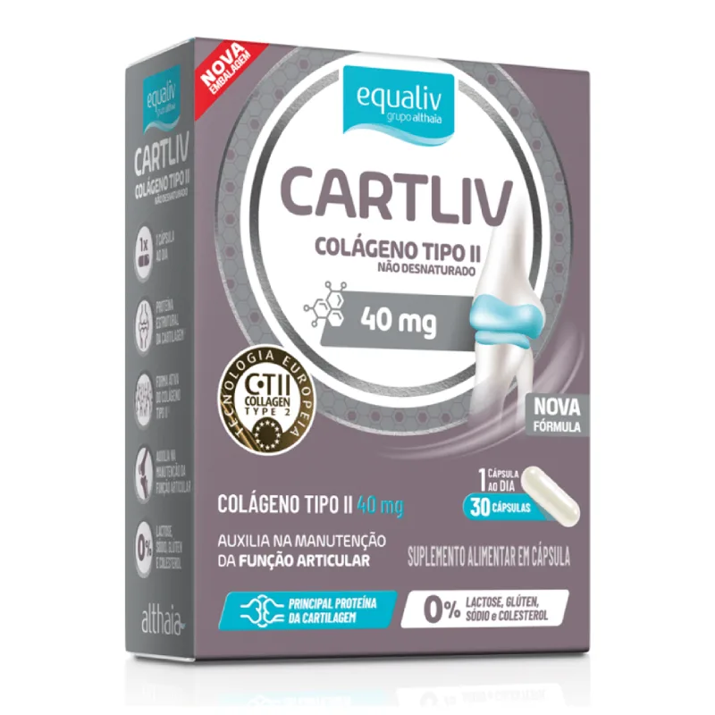 Cartliv Colágeno Tipo II Não Desnaturado 30 Cápsulas - EQUALIV