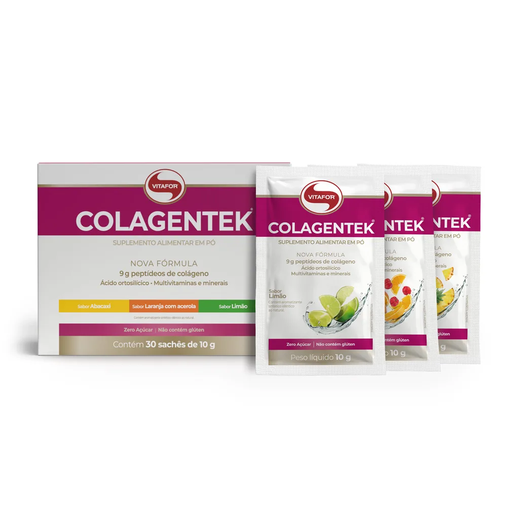 Colagentek Peptídeos de Colágeno Hidrolisado 30 Sachês de 10g - VITAFOR