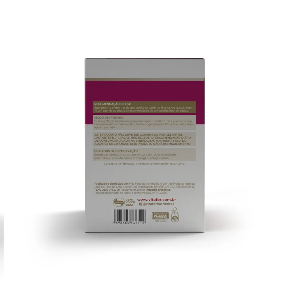 Colagentek Peptídeos de Colágeno Hidrolisado 30 Sachês de 10g - VITAFOR, foto 4