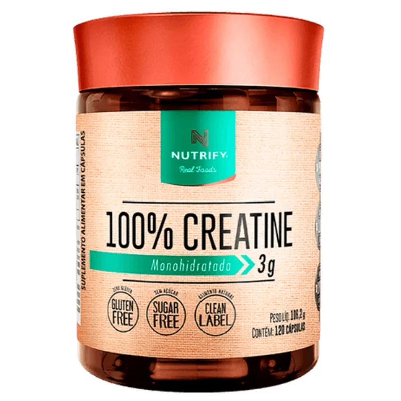 Creatina Monohidratada 100% em Cápsulas 120 Cápsulas - NUTRIFY