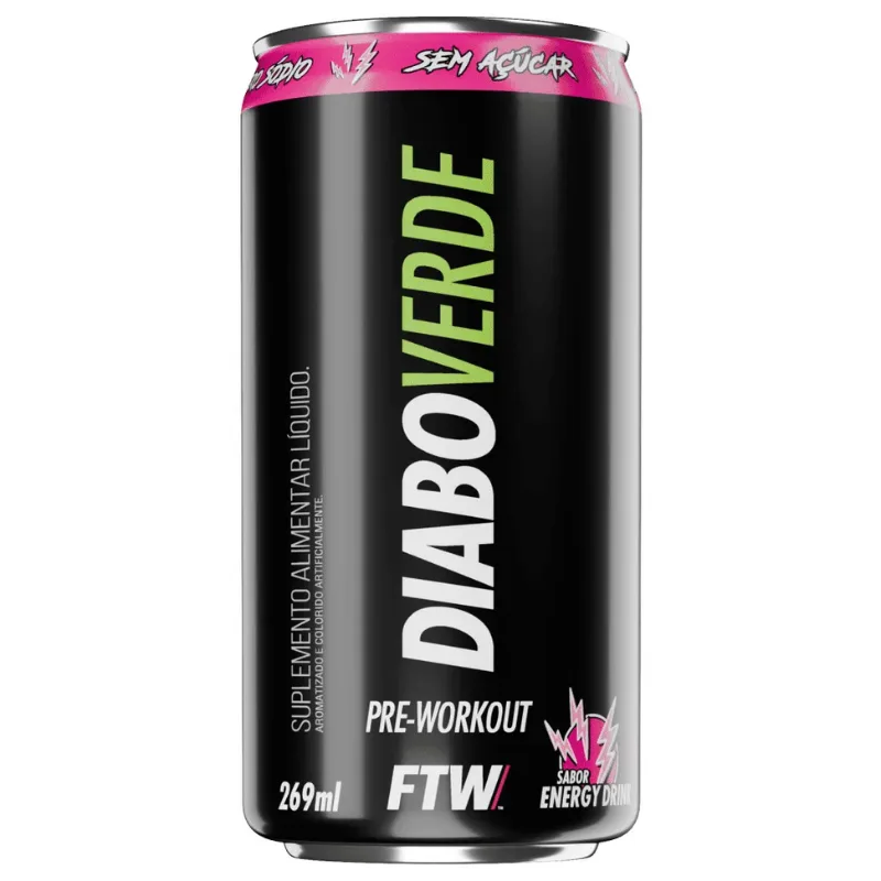 Energético Pre-Workout Diabo Verde Lata 269ml - FTW, foto 3