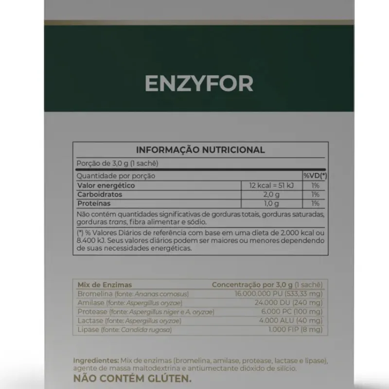 Enzyfor Enzimas Digestivas 30 Sachês de 3g - VITAFOR, foto 2
