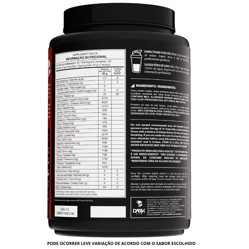 Iso Whey Zero 900g - DARK LAB, foto 2