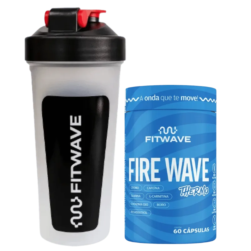 Kit Fire Wave — Termogênico 60 cápsulas + Coqueteleira · FitWave