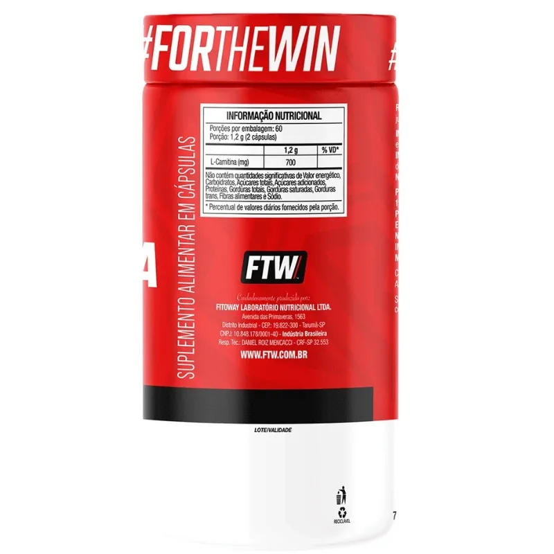 L-Carnitina 120 Cápsulas - FTW, foto 2