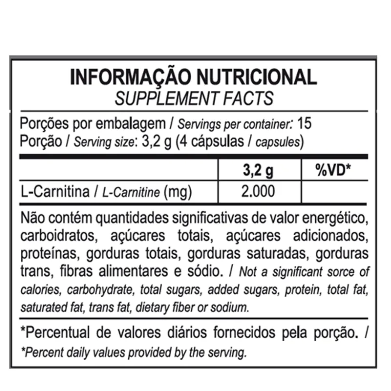 L-Carnitina 2000mg 60 Cápsulas - MAX TITANIUM, foto 2