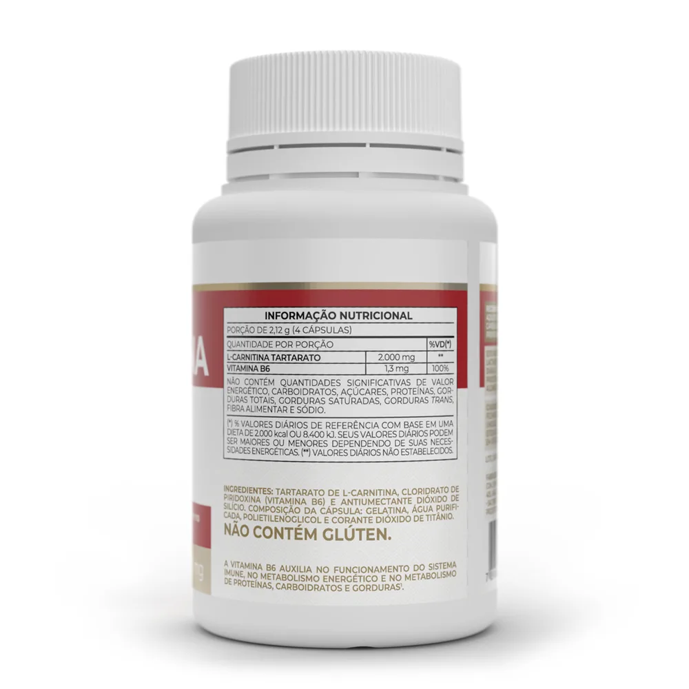 L-Carnitina com Vitamina B6 120 Cápsulas - VITAFOR, foto 2