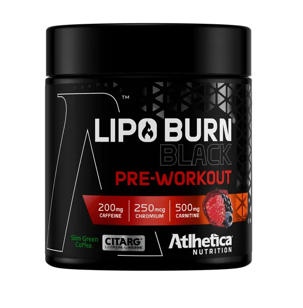 Lipo Burn Black Termogênico Pré-Treino 200g - ATLHETICA NUTRITION