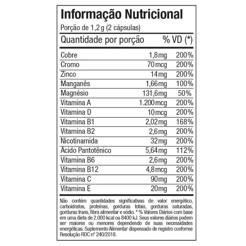 Multi Vitaminas e Minerais 60 Cápsulas - FTW, foto 2