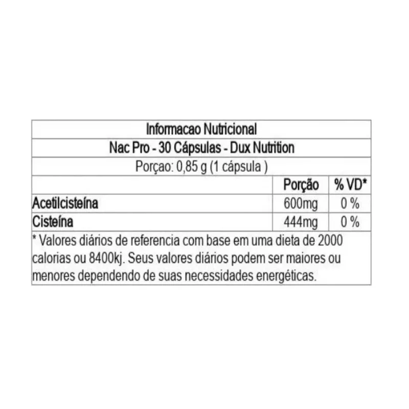 NAC Pro 60 Cápsulas - DUX NUTRITION, foto 2