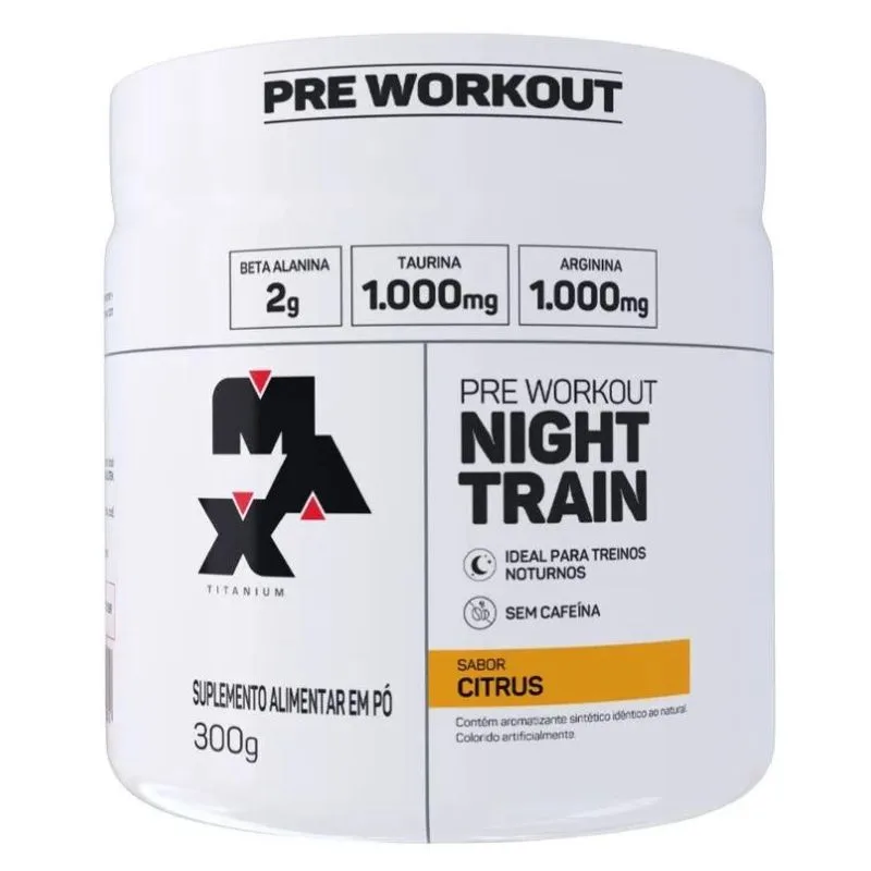 Night Train Pré-Treino sem Cafeína 300g - MAX TITANIUM, foto 2