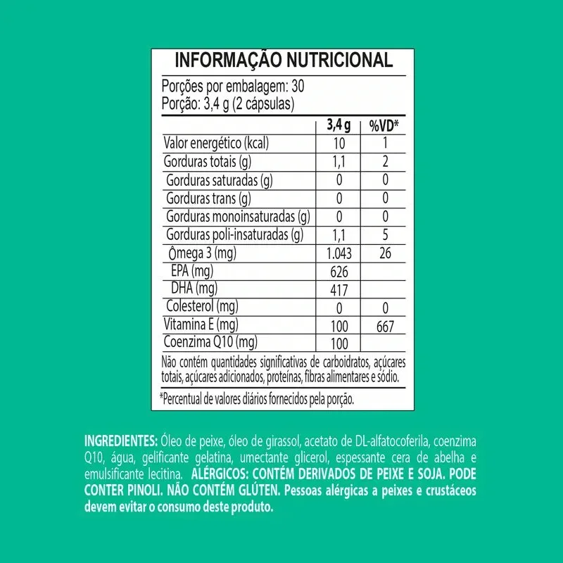 Ômega Beat TG + Q10 60 Cápsulas - NUTRIFY, foto 2