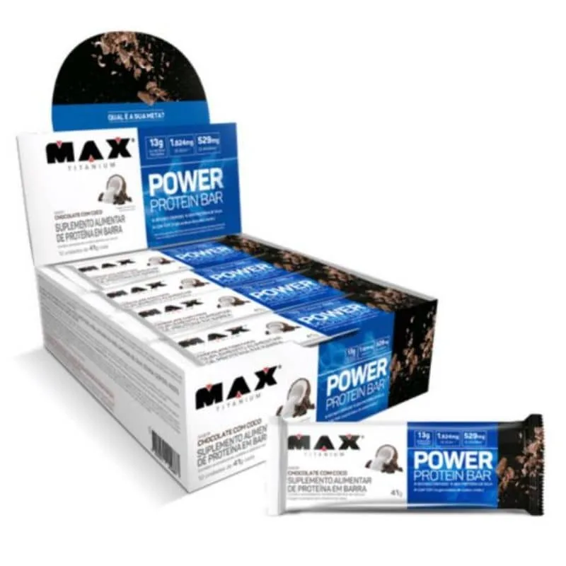 Power Protein Bar Caixa com 12 Unidades de 41g - MAX TITANIUM