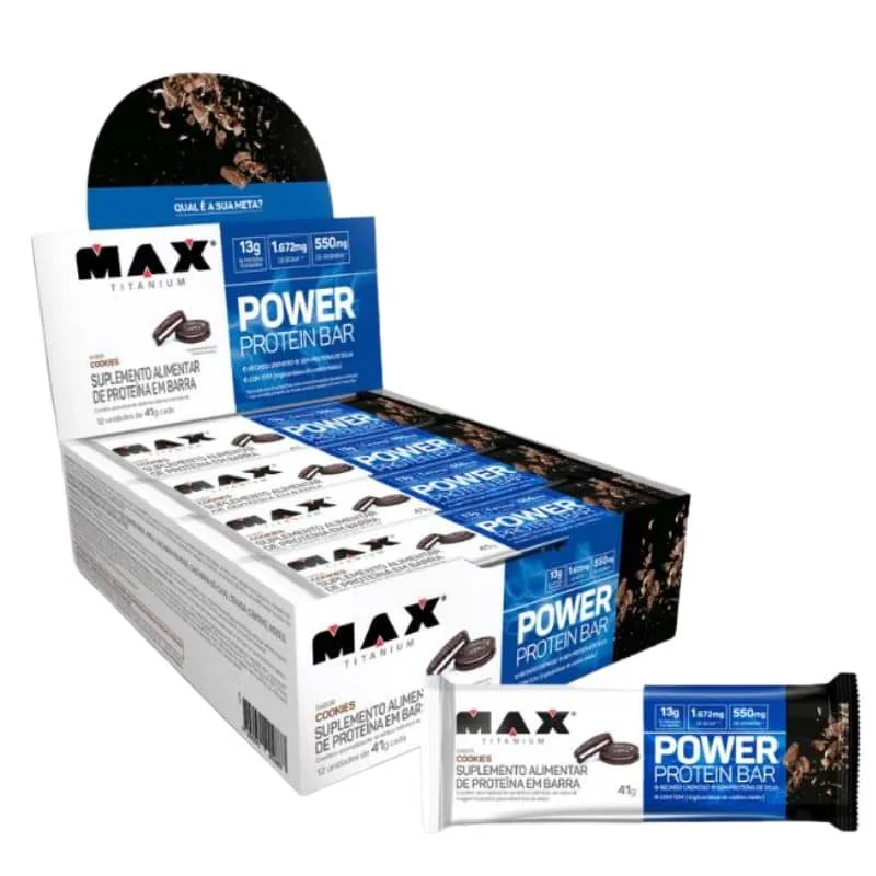 Power Protein Bar Caixa com 12 Unidades de 41g - MAX TITANIUM, foto 2