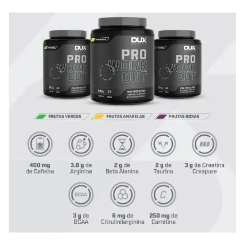 Pro Workout Pré-Treino 600g - DUX NUTRITION, foto 4