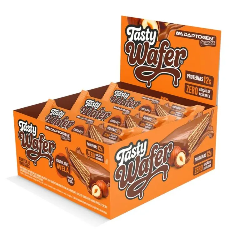Tasty Wafer Caixa com 12 Unidades de 50g - ADAPTOGEN