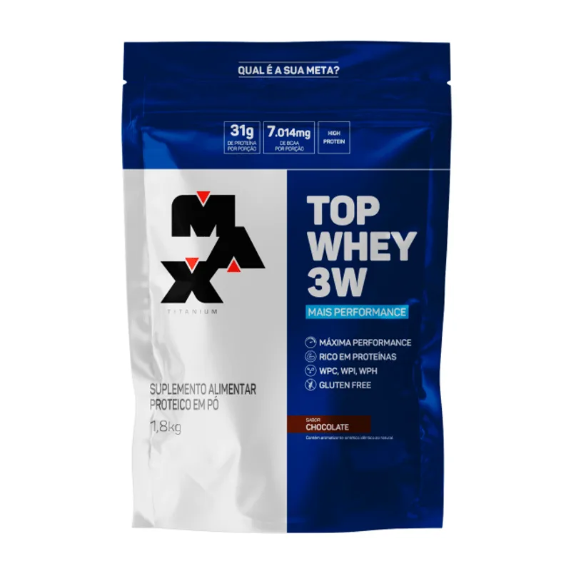 Top Whey 3W Mais Performance Refil 1,8kg - MAX TITANIUM
