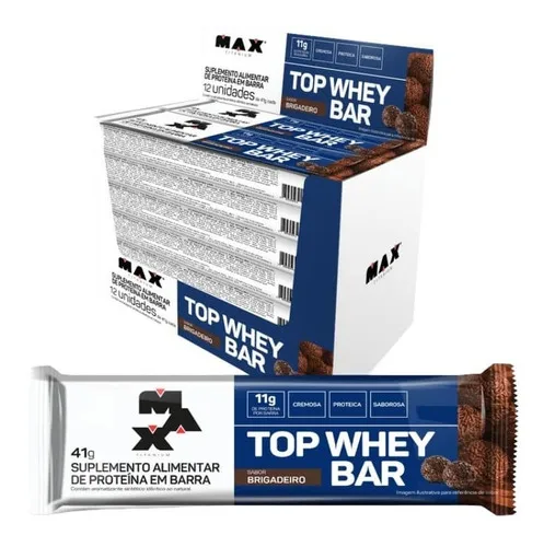 Top Whey Bar Caixa com 12 Unidades de 41g - MAX TITANIUM
