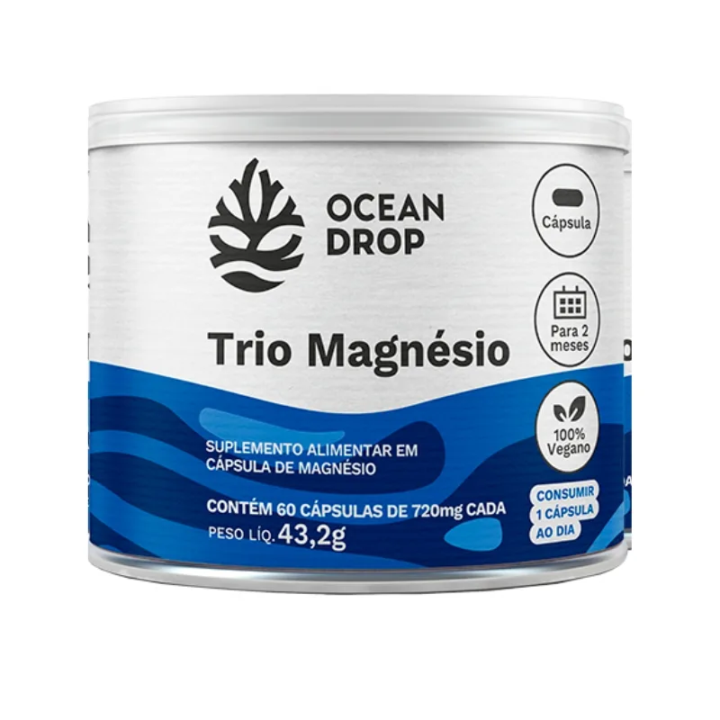 Trio Magnésio 60 Cápsulas - OCEAN DROP