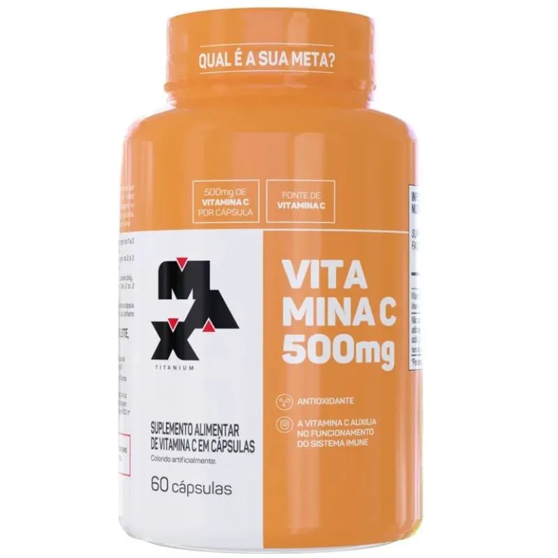 Vitamina C 500mg 60 Cápsulas - MAX TITANIUM
