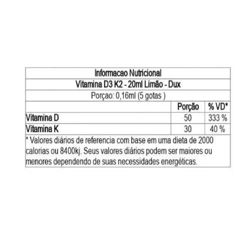 Vitamina D3 + K2 Gotas 20ml - DUX NUTRITION, foto 2
